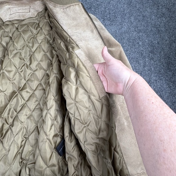 Vintage John Ashford Suede Leather Bomber Jacket Men XL Distressed Y2K Gorpcore - Picture 3 of 16